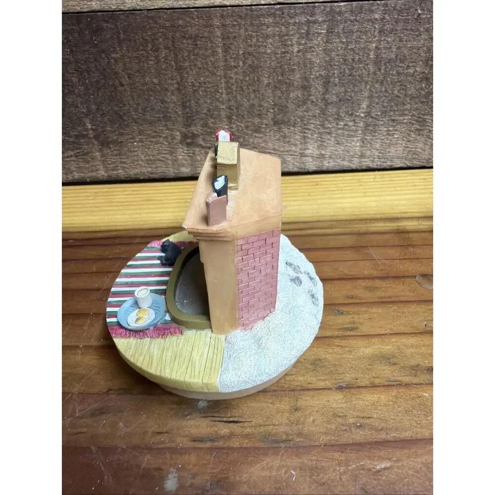 Vintage OUR AMERICA Candle Topper Christmas Eve Fireplace In Box